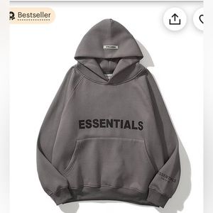 Essentials Hoodie, Fear of God Hoodie, Grey, Size Large